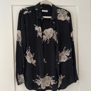Equipment Silk Rose Button Up Shirt